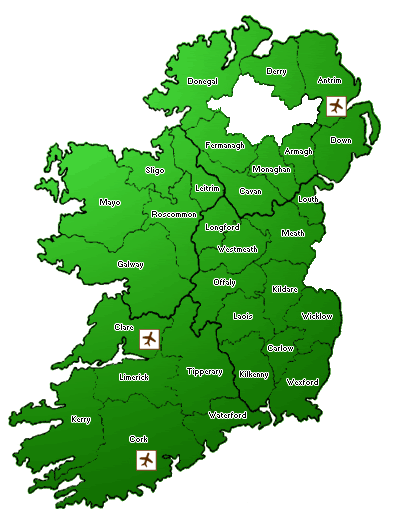 Ireland Map In Gaeilge - ClipArt Best