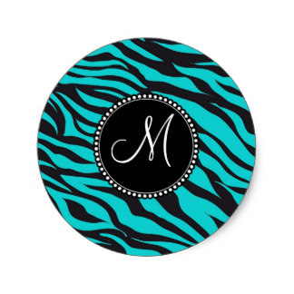 Teal Zebra Stickers | Zazzle