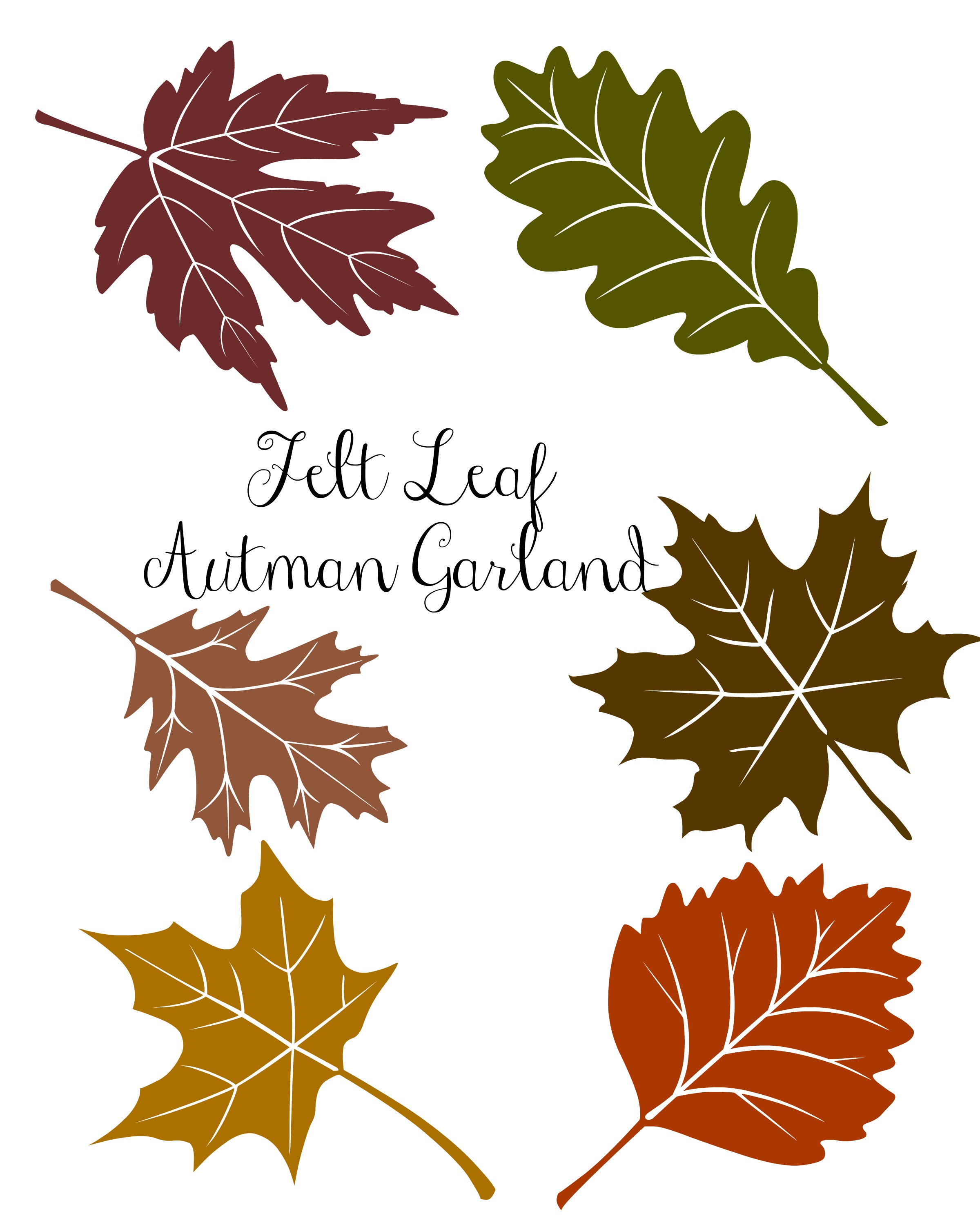 Felt Leaf Autumn Garland - with FREE Autumn Leaf graphics — 19 ...