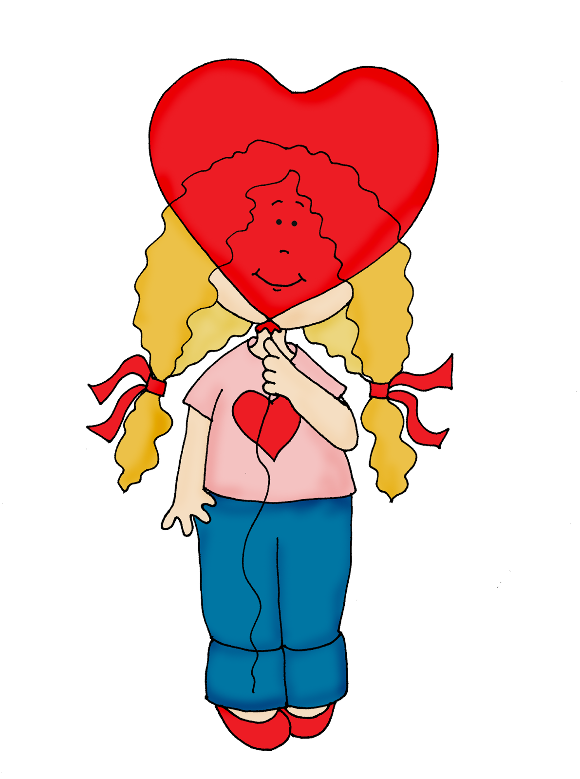 Free Dearie Dolls Digi Stamps: Valentine Balloon Girl