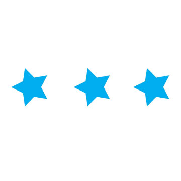 Three small star decals | Stitched Up Stickers