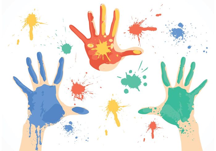 Free Dirty Paint Hands Vector - Download Free Vector Art, Stock ...