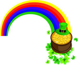 Rainbow pot of gold clipart