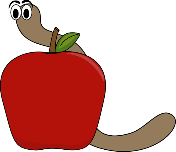 Apple with worm free clipart