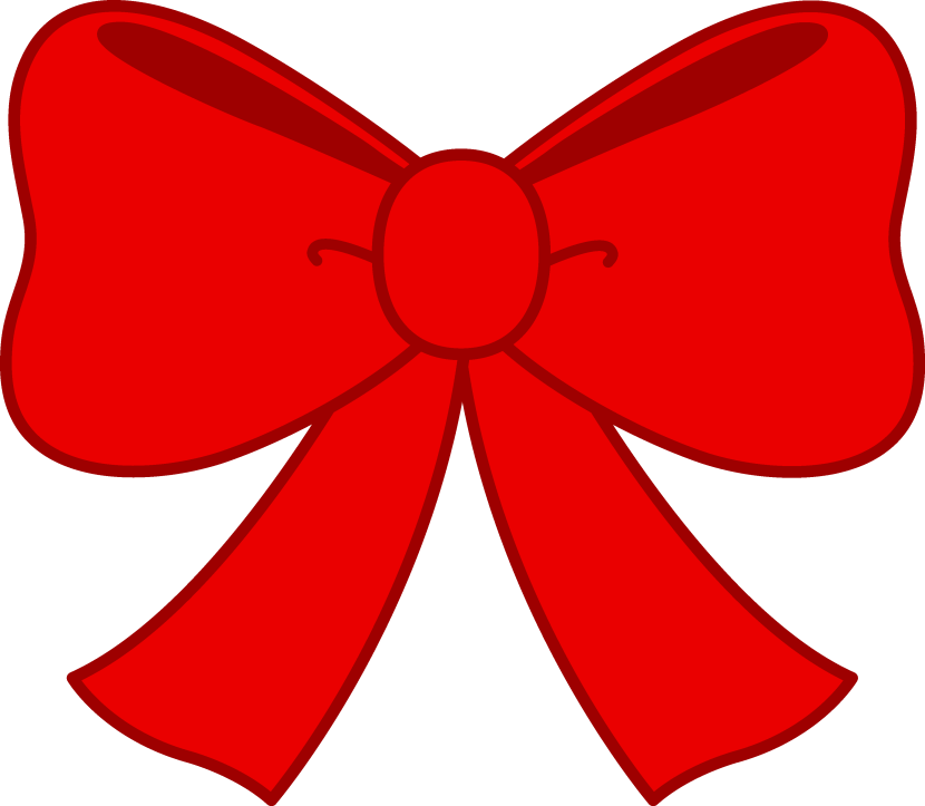 Christmas red bow clipart