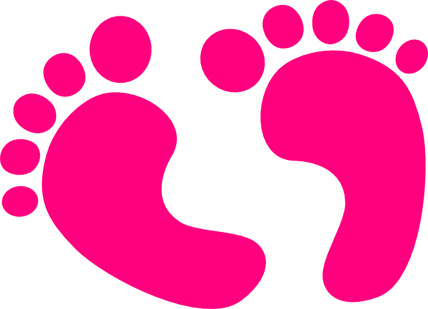 Pink baby shower feet clipart with clear background