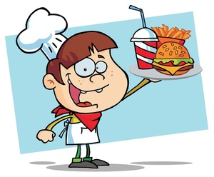 Burger and chips clipart