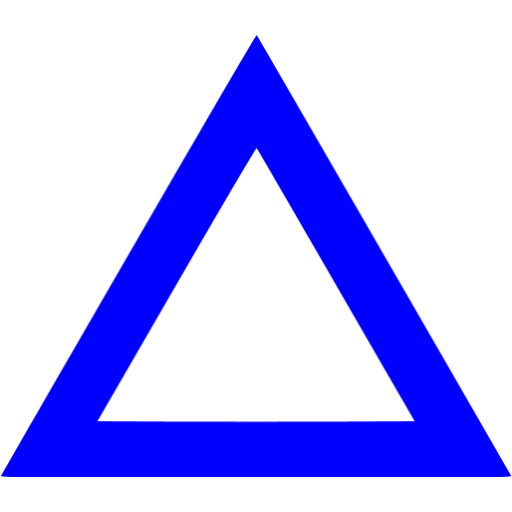 Blue triangle outline icon - Free blue shape icons