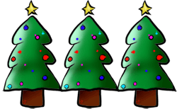 Free christmas tree border clipart