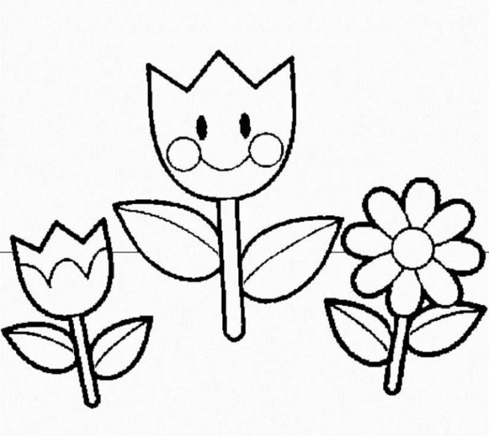 Spring Flower Drawings - ClipArt Best