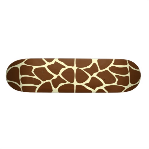 Giraffe Print Pattern in Dark Brown. Skateboard from Zazzle.