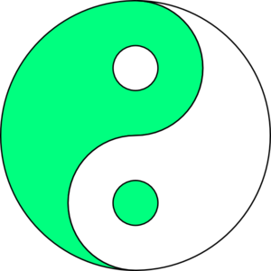 Lime Green/white Ying Yang clip art - vector clip art online ...