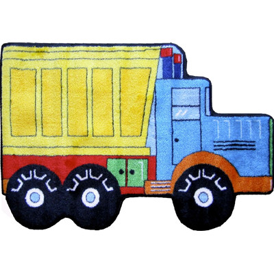 Fun Rugs Fun Shape High Pile Dump Truck Kids Rug | Wayfair