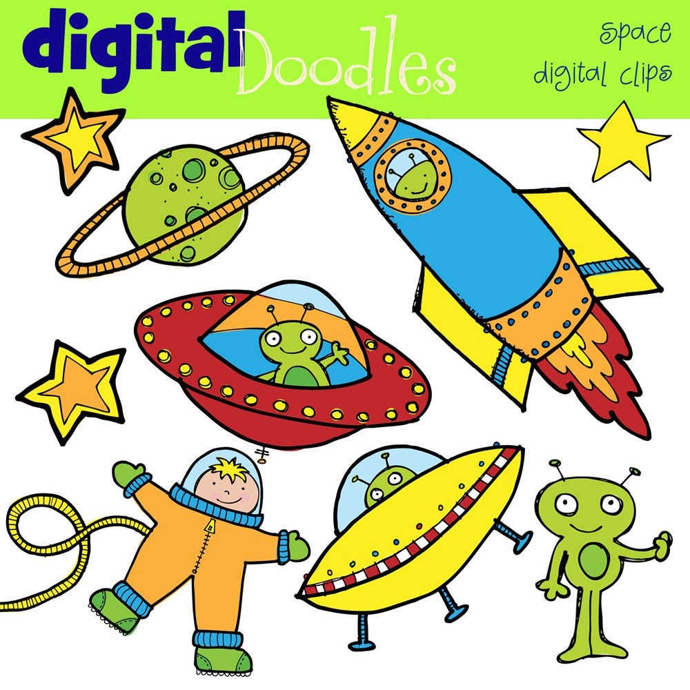 INSTANT DOWNLOAD Outer space digital clipart by kpmdoodles on Etsy