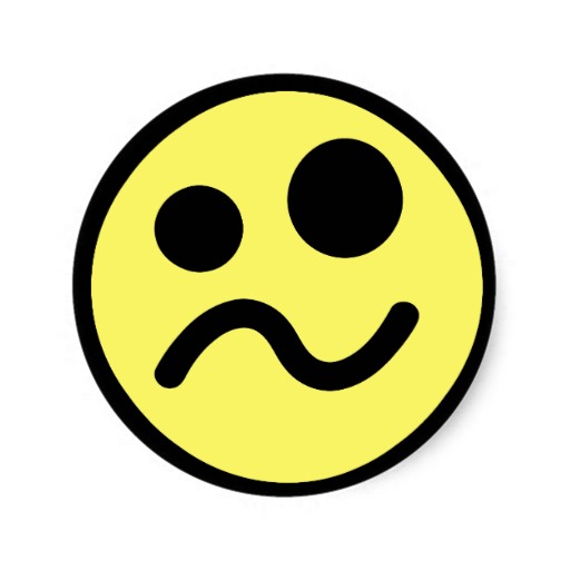 Yellow confused smiley sticker from Zazzle.