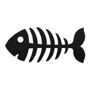Amazon.com - Funny Cartoon fishbone Aquarium ... Black (02 X .9 ...