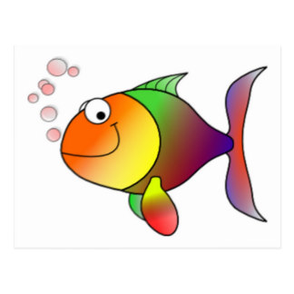 Happy Fish Cartoon Cards | Zazzle