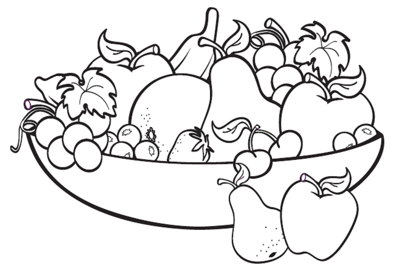 Fruit Bowl Drawing For Kids