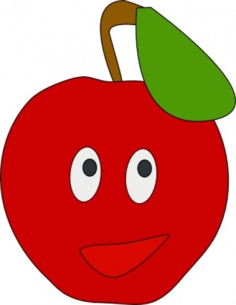 Smiling Apple clip art | Download free Vector