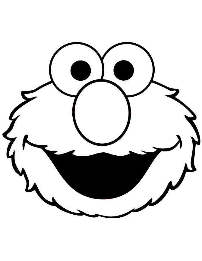 Cute Elmo Face Coloring Page | Free Printable Coloring Pages