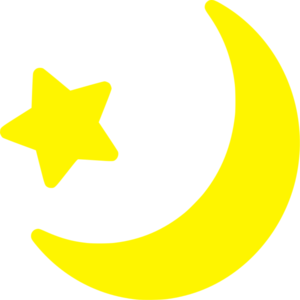 Yellow Moon And Star icon - vector Clip Art