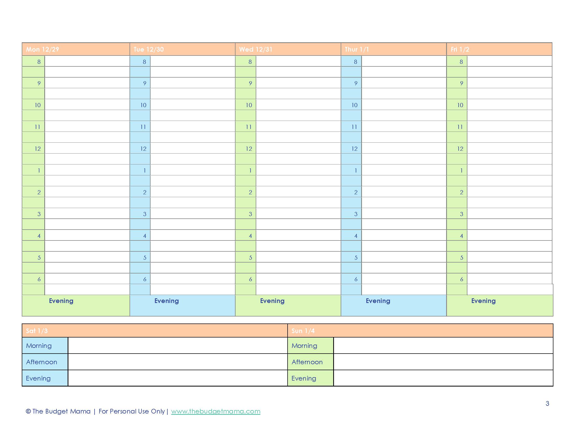 6 Best Images of 2015 Free Printable Weekly Meal Planner - Free ...