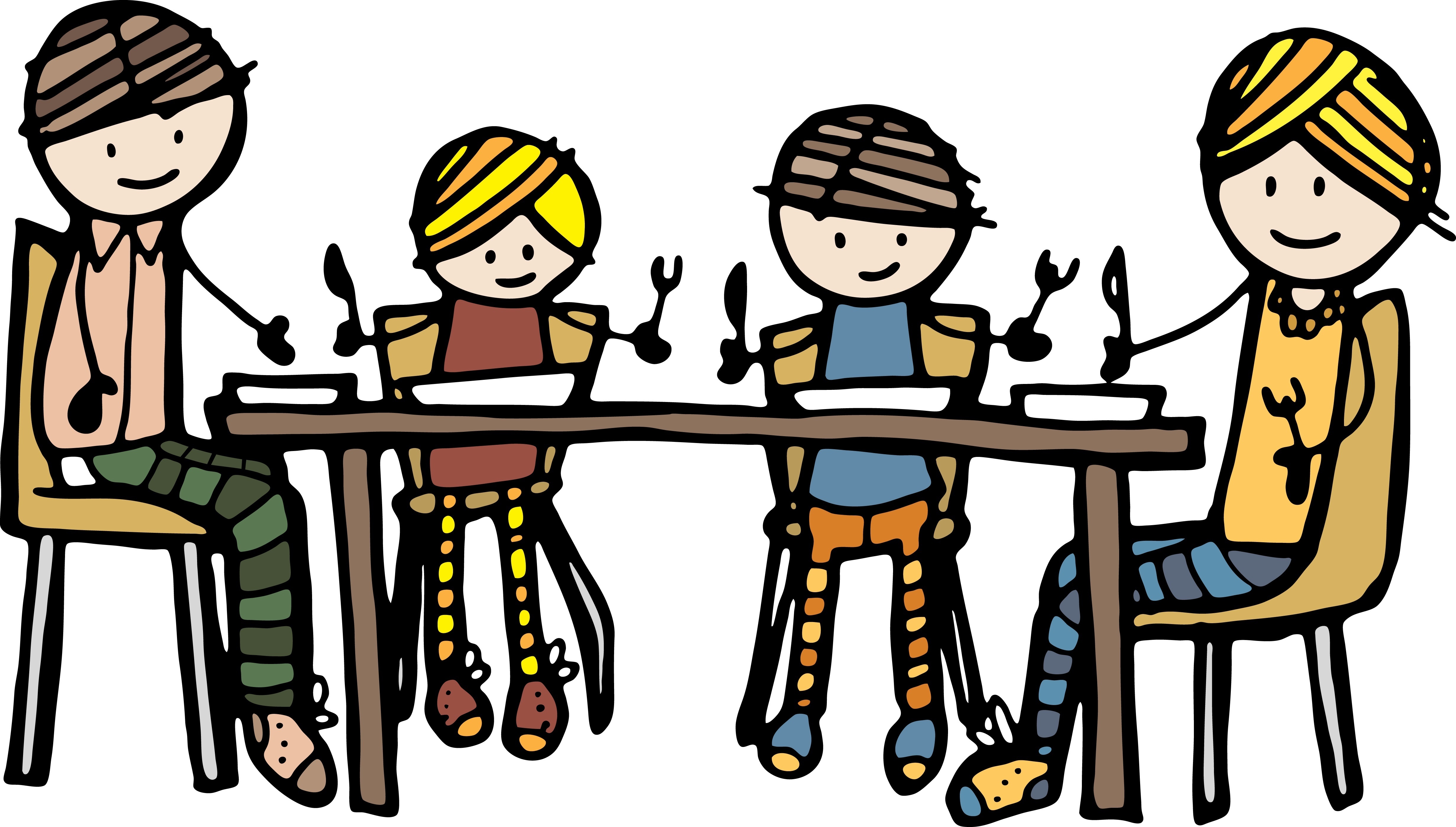 Dining table for supper clipart