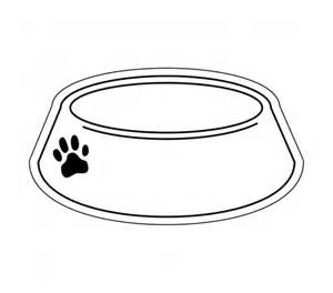 Black and white dog bowl clipart