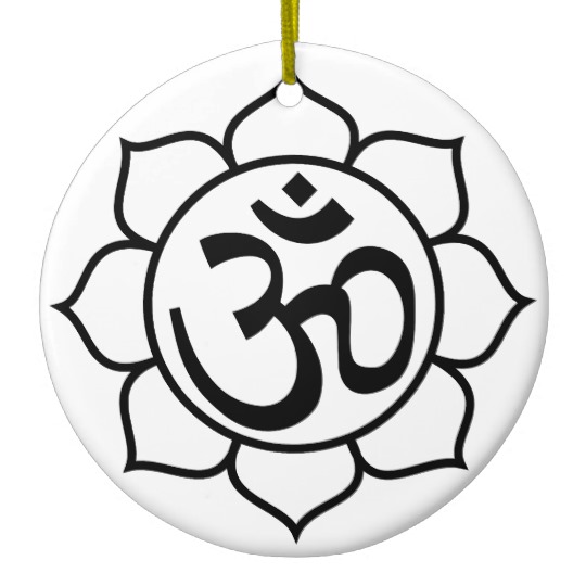 Lotus Flower Om Symbol Ceramic Ornament | Zazzle