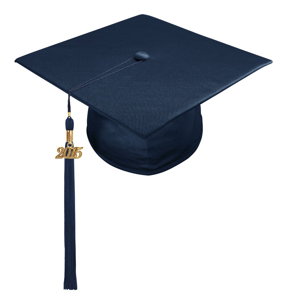 Shiny Navy Blue High School Cap & Tassel | GraduationApparel