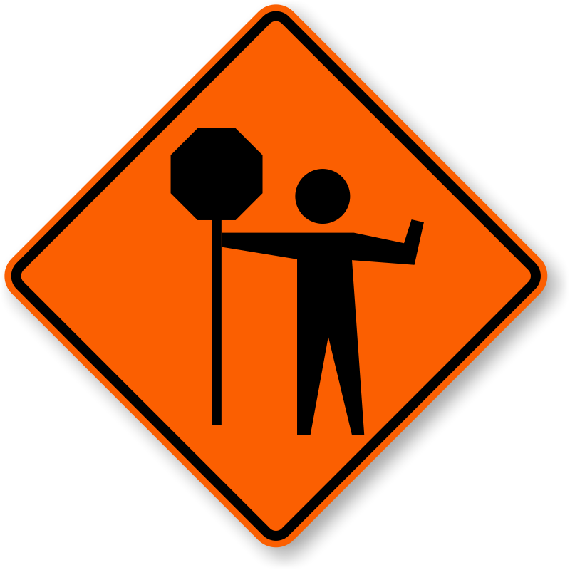 Warning Flagger Symbol Sign, SKU: K-9788