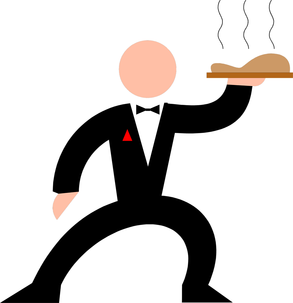 Clipart waiter with tray