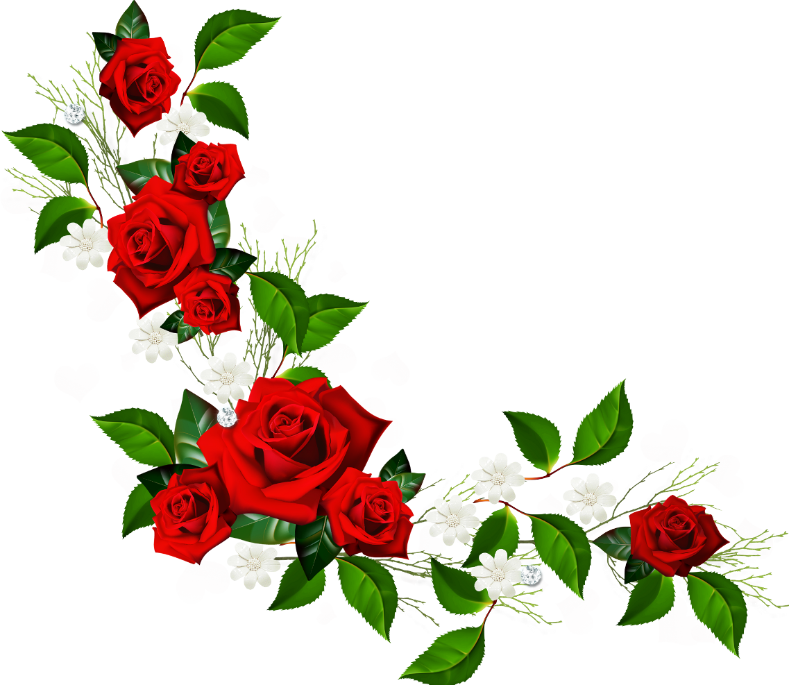 Red Flower Borders Clipart