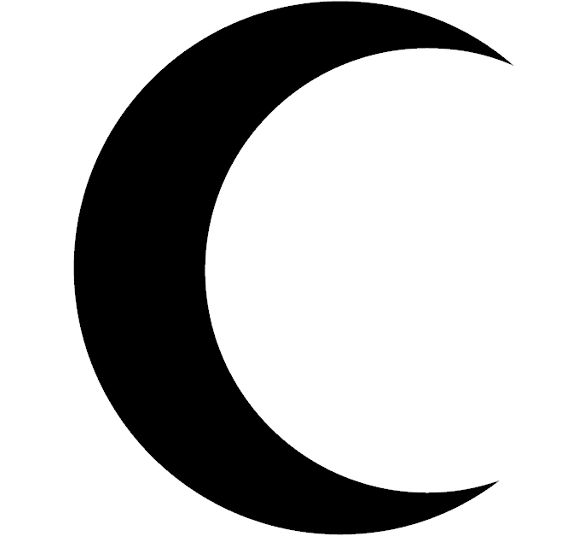 Moon black and white crescent moon clipart