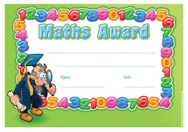 School Certificate | Maths Award -30 Numbers design Certificates ...