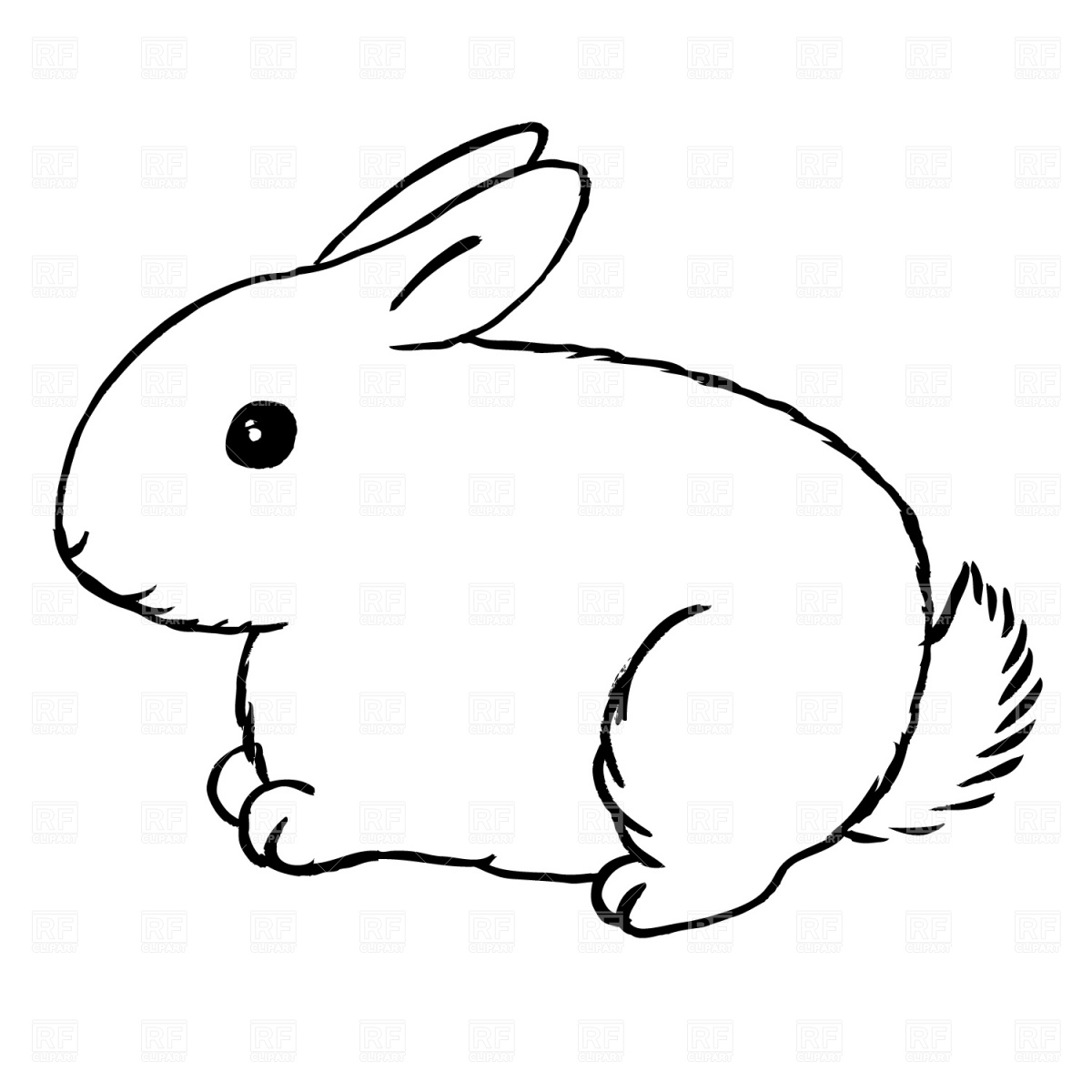 Baby bunny clipart outline