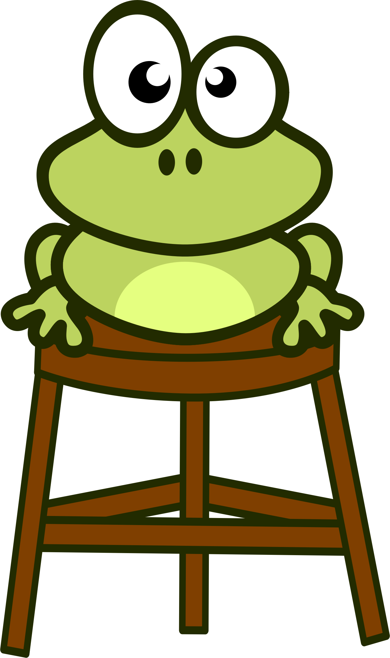 Clipart - frog on stool