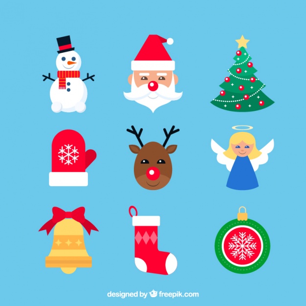 Nice flat elements ready for christmas Vector | Free Download