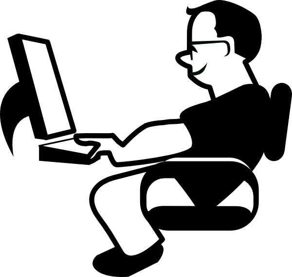 Someone on the computer clipart