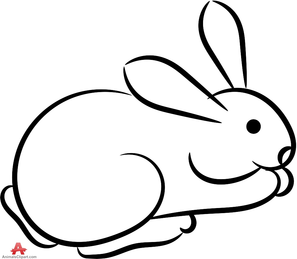 Bunny black and white rabbit black and white clipart 2