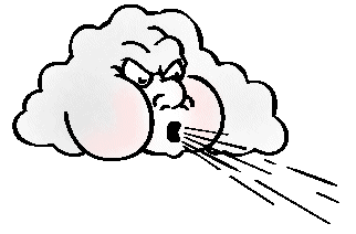 Cloud blowing wind clip art