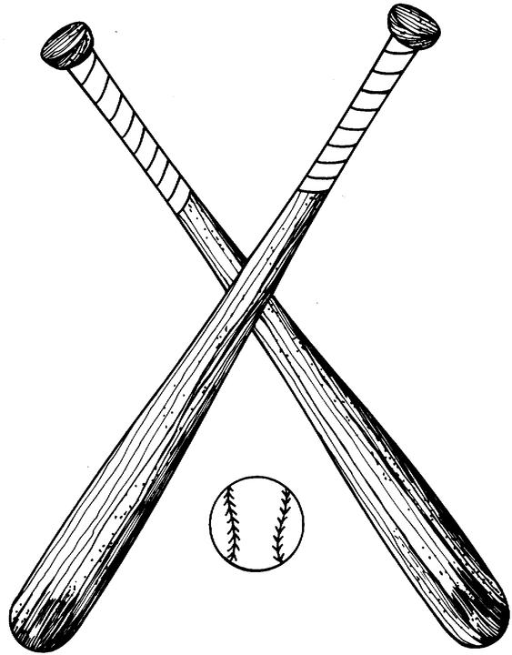 Baseball Crossed Bats Clipart