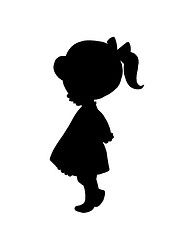 Cartoon silhouette, Cartoon and A girl