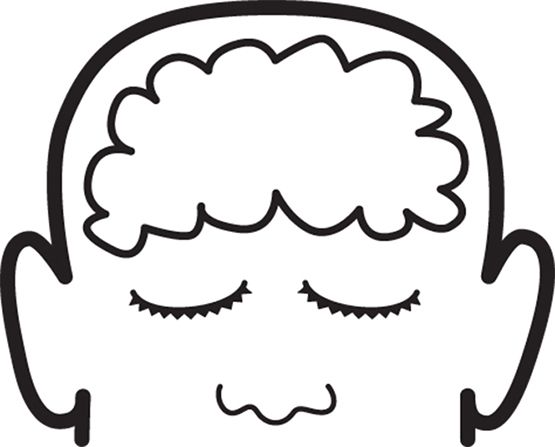 Brain outline clipart black and white forward