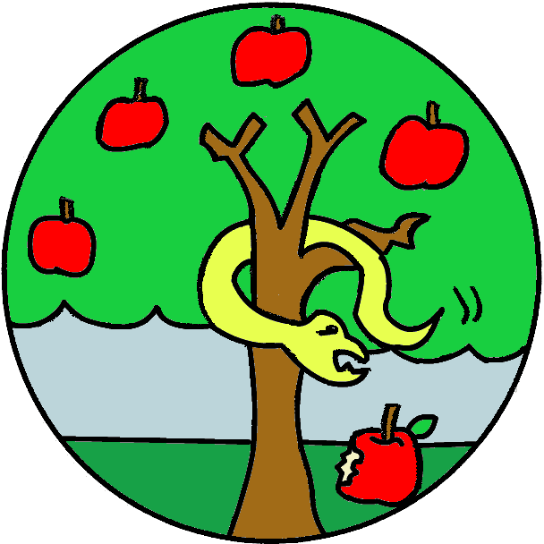 Clipart of eve with apple and snake