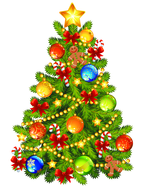 Beautiful christmas tree vector Free Vector