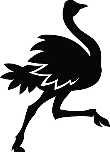 Silhouette Of A The Ostrich Clip Art, Vector Images ...