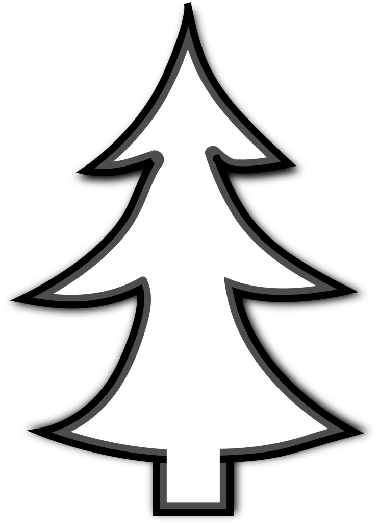 Evergreen trees outline clipart