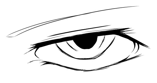 angry manga eyes