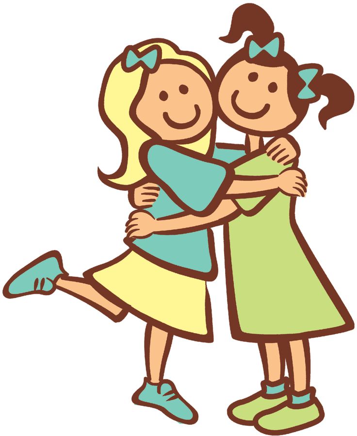 Little girl pulled in two directions clipart